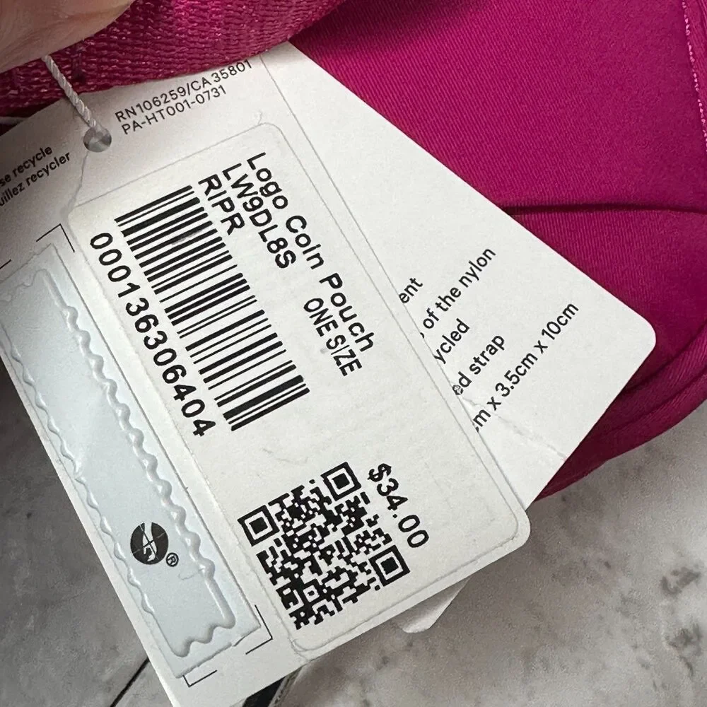 Lululemon Logo Coin Pouch Ripened Raspberry Pink RARE NEW with Tags - Picture 7 of 9
